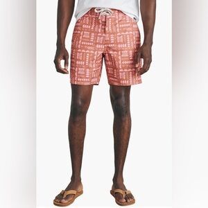 Faherty x Anna Kahalekulu men’s sun washed board shorts size 38 red naupaka‎